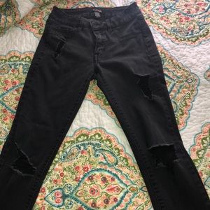 black ripped jeans